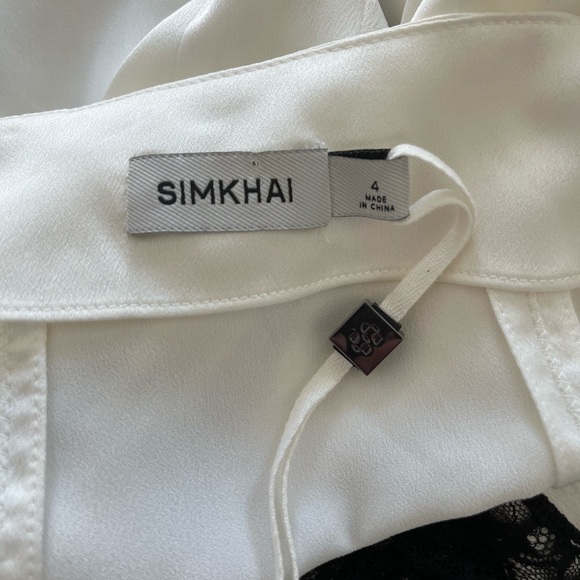 Simkhai white button detail tank with black lace - Picture 2 of 3